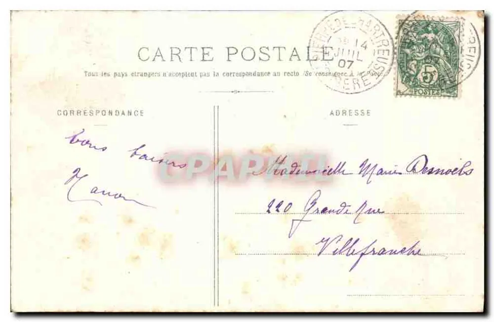 Estrada da Chartreuse — O Pico da Éillette — J. G. d'Alu, Voiron - 03 - Verso