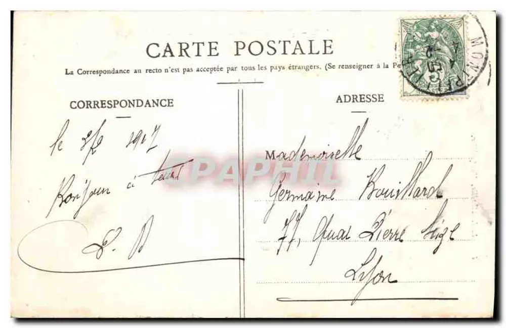 Montpellier — Wasseruhr und untere Promenade des Peyrou — Édit. J. Albaille, Montpellier, n°51 - Rückseite