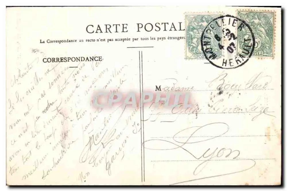 Montpellier — Escola de Medicina — L. J. Albaille, Montpellier - Verso