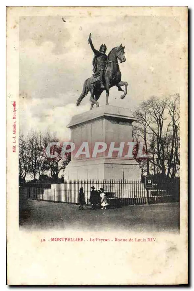 Montpellier - Statue von Louis XIV - Édit. L. J. Albaïlle, Montpellier, n°50 - Vorderseite