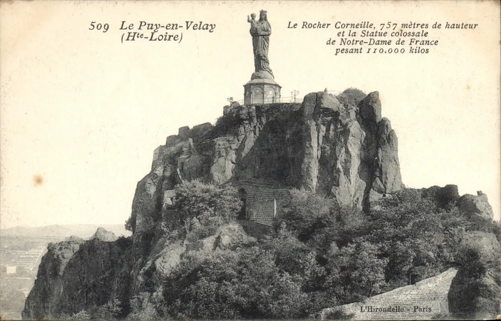 Le Puy-en-Velay — Der Corneille-Felsen und die kolossale Statue der Notre-Dame de France — L'Ébrondelle - Paris, n°509 - Vorderseite