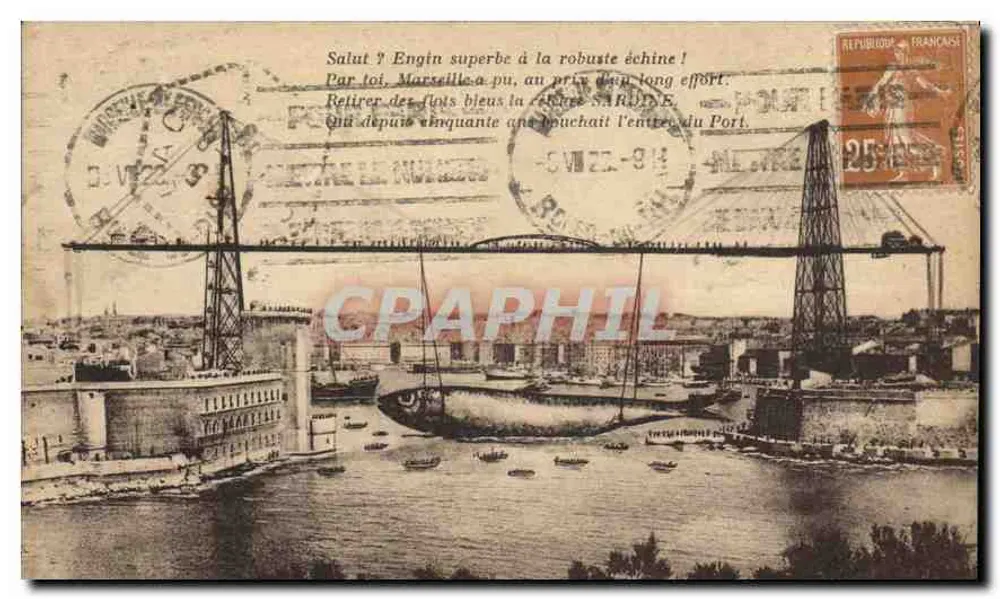 Porto de Marselha — Guindaste portuário — Editor não identificado - Frente
