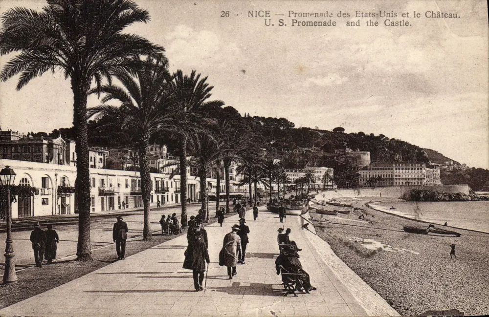 Nizza — Promenade des États-Unis und das Schloss — Postedition - Vorderseite