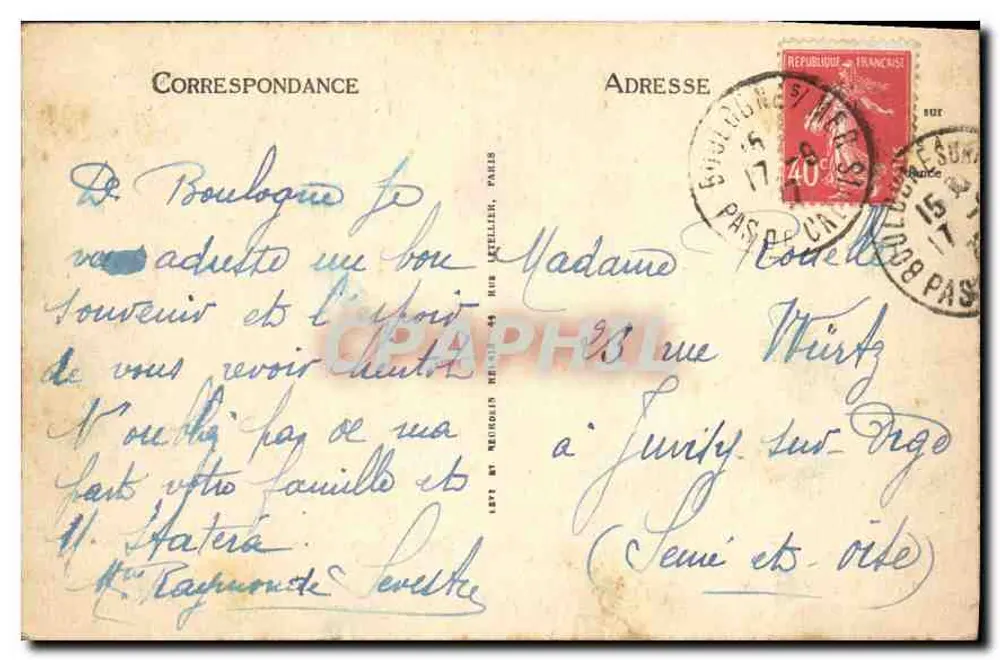 Boulogne-sur-Mer — Ansicht des Calvaires und Panorama — I.L. - Rückseite