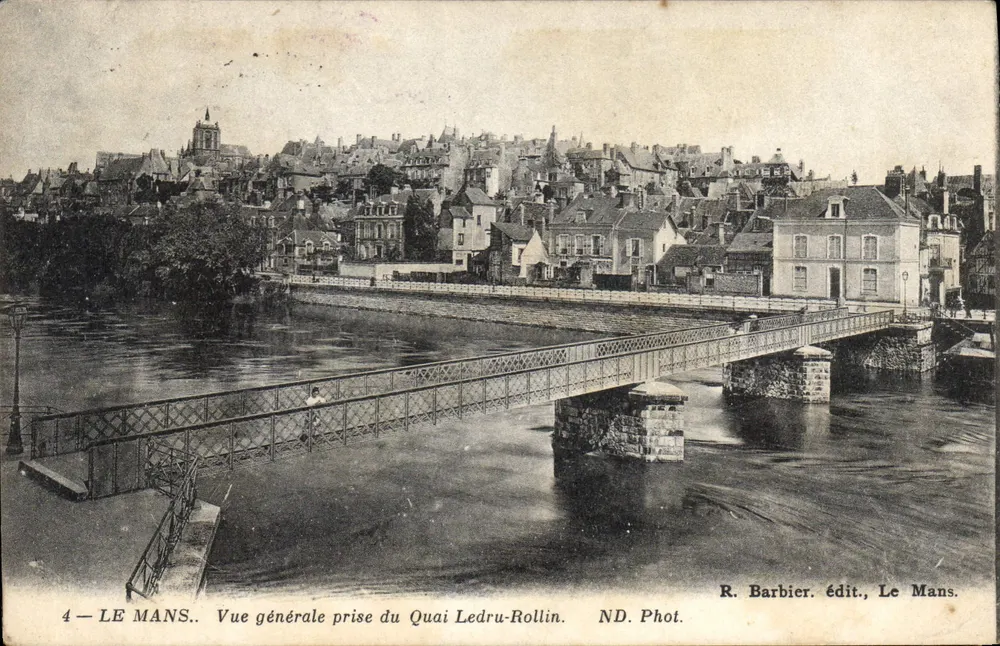 Le Mans — Allgemeiner Blick vom Quai Ledru-Rollin — R. Barbier, Verlag, Le Mans - Vorderseite