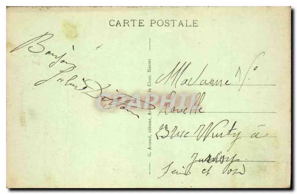 Dieppe — Vista do Porto Anterior e da Cidade — G. Armand, editor da Côte des Sables, Nantes - Verso