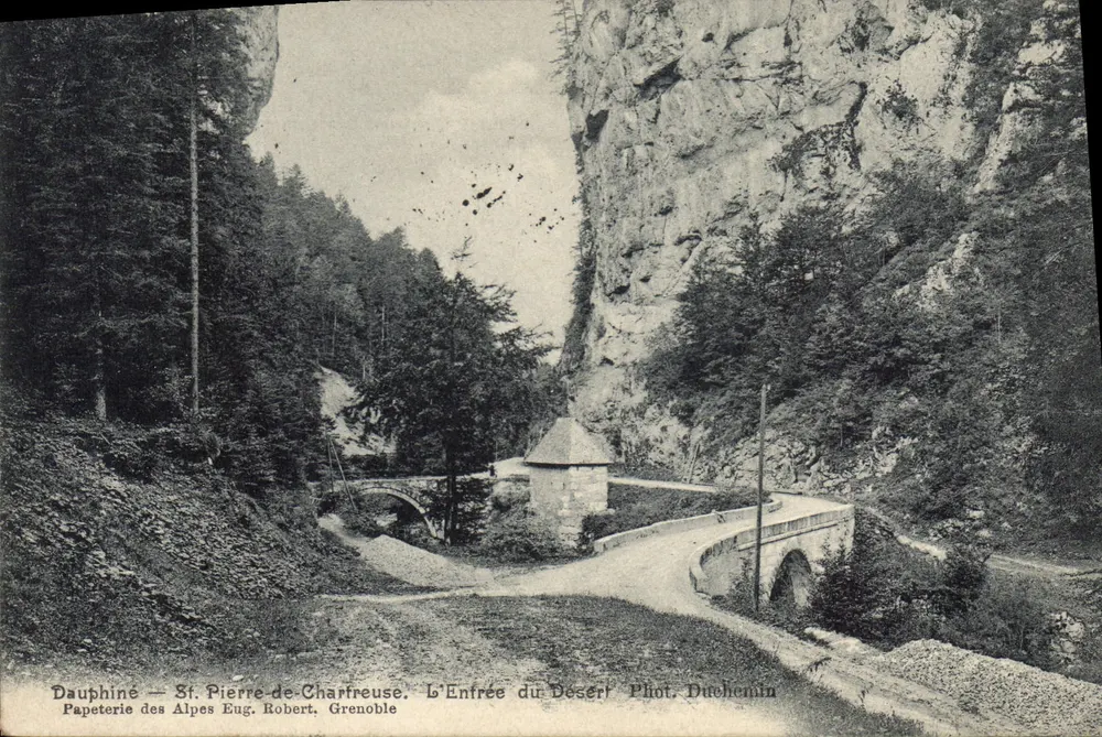 Dauphine — St. Pierre-de-Charfreuse — A L'Enfrée du Désert — Papeterie des Alpes Eug. Robert, Grenoble - Frente