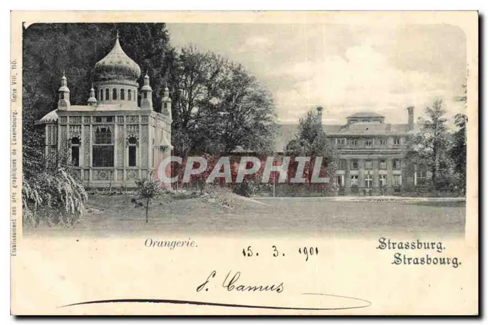 Orangerie — Estabelecimento dos Artes Gráficas de Strasbourg — L. Camus, n° 110 - Frente