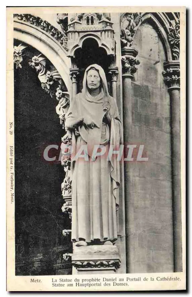 Statue des Propheten Daniel — Portal der Kathedrale — Verlag G. Fortsuer, Metz, n° 29 - Vorderseite