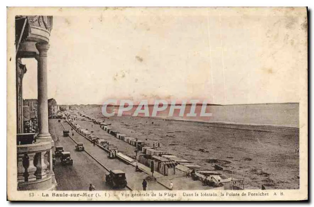 La Baule-sur-Mer (L. I.) — Allgemeiner Blick auf den Strand — Im Hintergrund die Pointe de Pornichet A. B. - Vorderseite