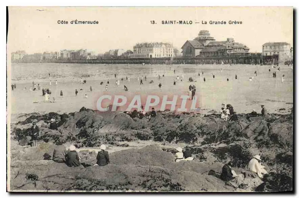 Saint-Malo — La Grande Grève — Côte d'Émeraude — Verlag nicht sichtbar, Seriennummer 13 - Vorderseite