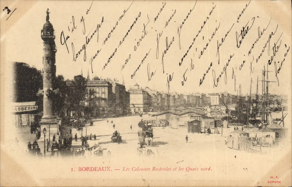 Bordeaux — Les Colonnes Rostrales und die nördlichen Quais — W. F. DEPOSÉ - Vorderseite