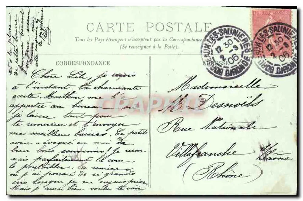 Bordeaux — Fontäne und Place de la Comédie — LL. - Rückseite