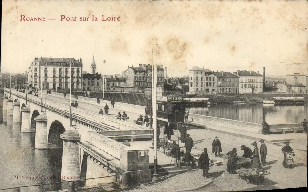 Roanne — Pont sur la Loire — éditeur Mme Bouléry, édit. Roanne - Frente