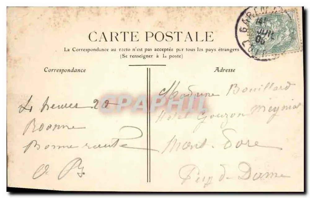 Roanne — Pont sur la Loire — éditeur Mme Bouléry, édit. Roanne - Verso