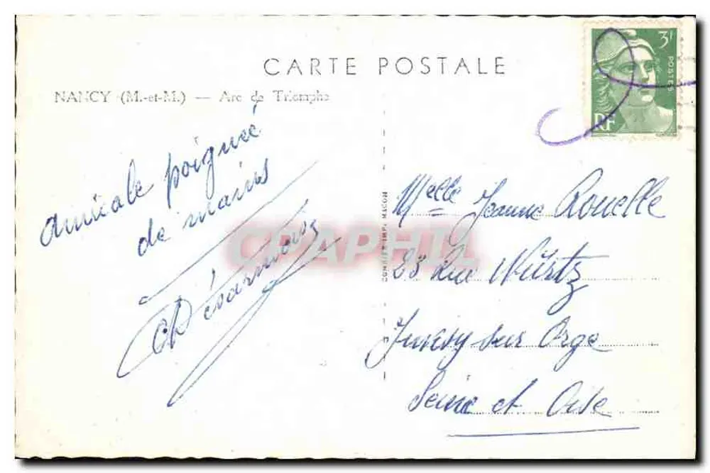 Nancy — Arco do Triunfo — editor Pim - Verso