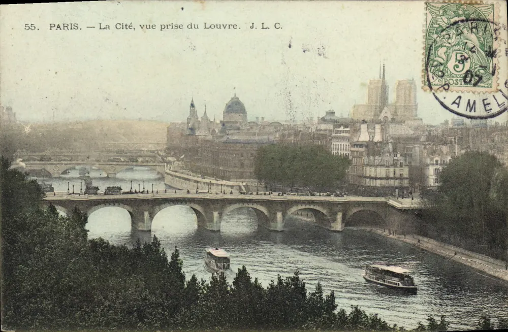 PARIS — A Cité vista do Louvre — J. L. C. - Frente