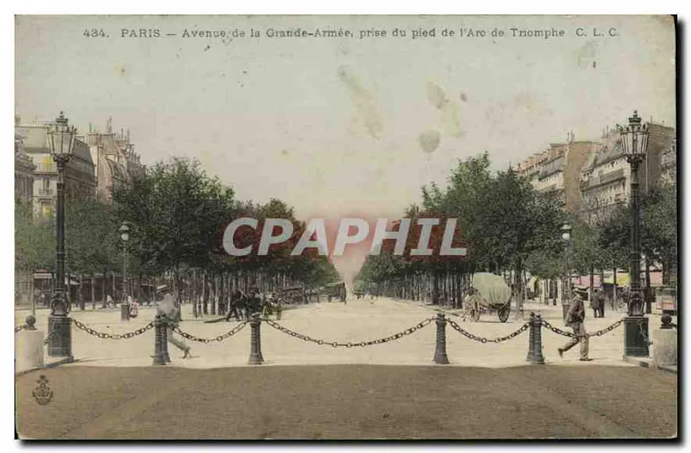 PARIS — Avenue de la Grande-Armée, Blick vom Fuße des Arc de Triomphe — C. L. C. Nr. 434 - Vorderseite