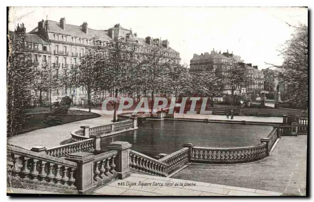 Dijon. plein Darcy. Hotel de la Gloche — Antieke ansichtkaart n°425, uitgever niet geïdentificeerd - Voorkant