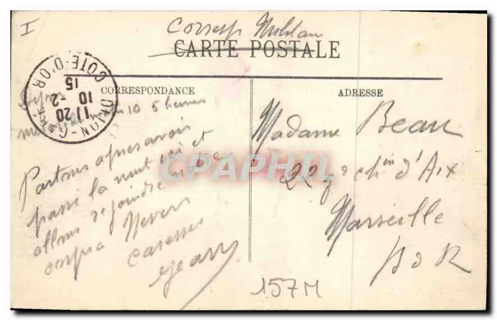 Dijon — La Place Darcy — éditeur LL. n° 50 - Verso