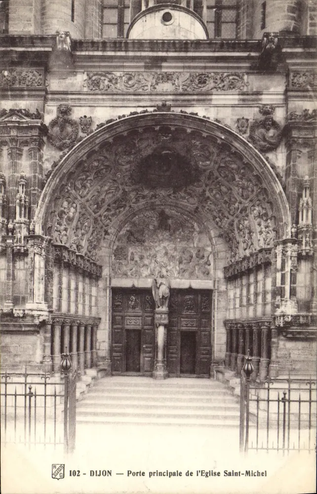 Dijon — Haupteingang der Kirche Saint-Michel — R. Baudry & Cie, n° 102 - Vorderseite