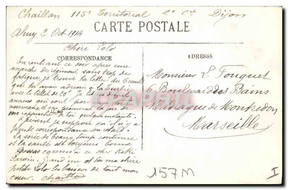 Dijon — Der Portal des Palasts der Gerechtigkeit — LL, n° 80 - Rückseite