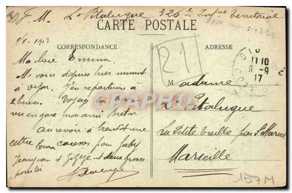 Dijon — Uhr der Kirche Notre-Dame — L. V., Verlag Nr. 549 - Rückseite