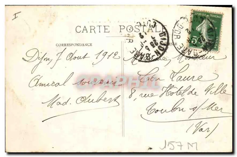 Dijon — Place d'Armes — R.G. Editor, n°79 - Verso