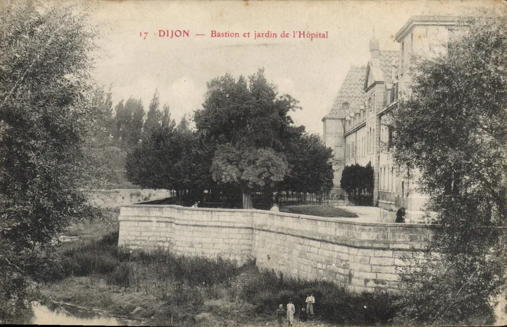 Dijon — Bastion und Garten des Hospitals — unbekannter Verlag, Nr. 17 - Vorderseite