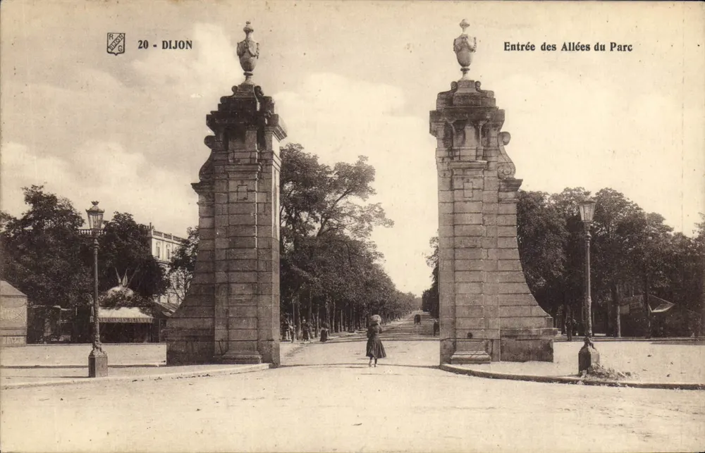 Entrada das Alées do Parque — Dijon — Editor G. G. n°20 - Frente
