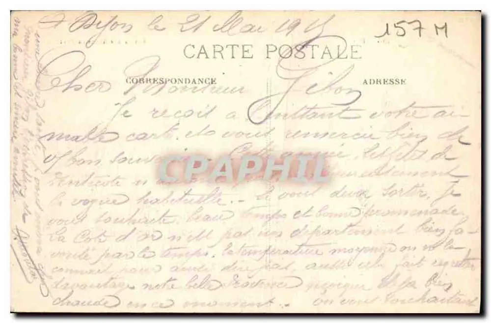 Entrada das Alées do Parque — Dijon — Editor G. G. n°20 - Verso