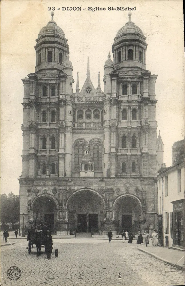 Dijon - Igreja de São Miguel — vista da fachada — editor Cie Dijon - Frente