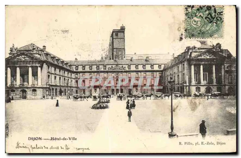 Dijon — Hotel de Ville — R. Pillu, pl. E.-Zola, Dijon - Awers