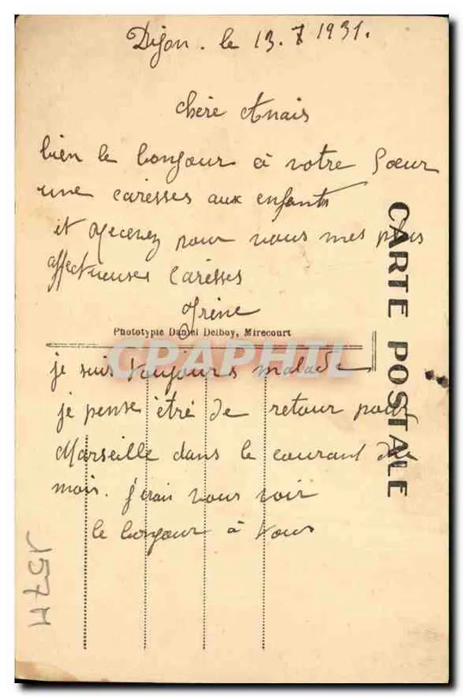 Dijon — O Square Darcy — D.D. n°58 - Verso