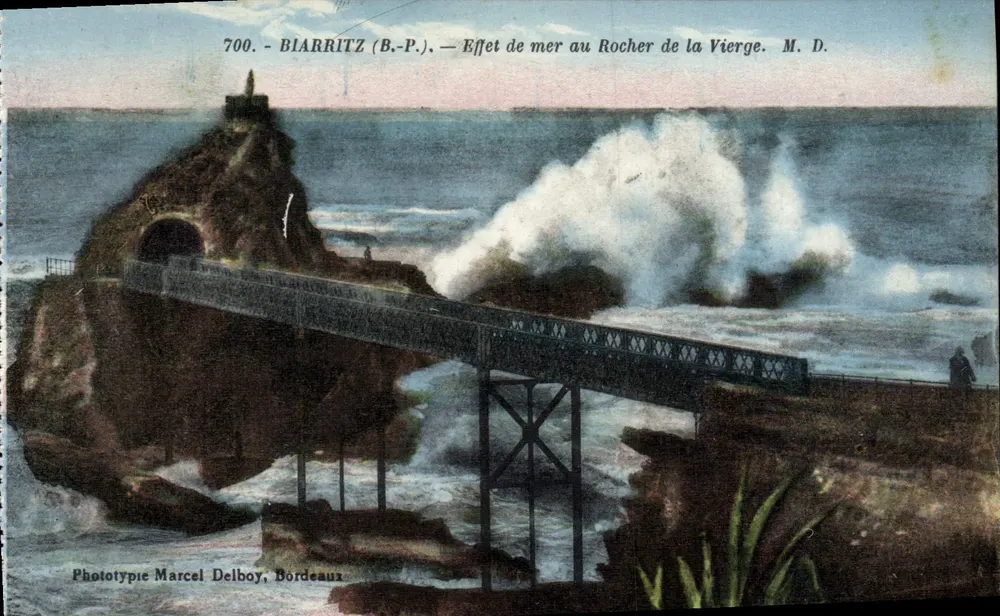 Biarritz (B.P.) — Seeeffekt am Felsen der Jungfrau — Phototypie Marcel Delboy, Bordeaux - Vorderseite