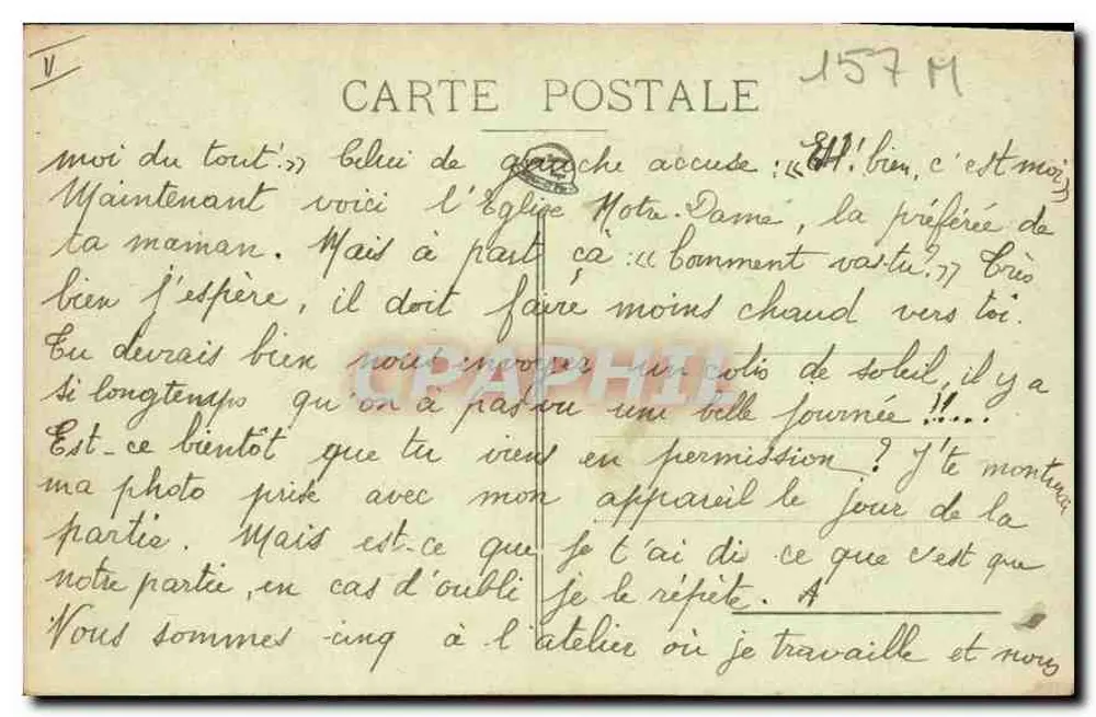 Dijon — Igreja Nossa Senhora — Editor M. C. N° 336 - Verso