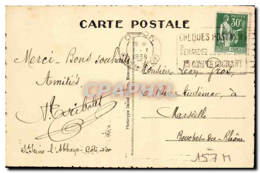Dijon — Cours du Parc — D. D. (n°20) - Verso