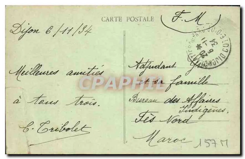 Dijon - Estátua de São Bernardo - Papeterie de la Bourse - Verso