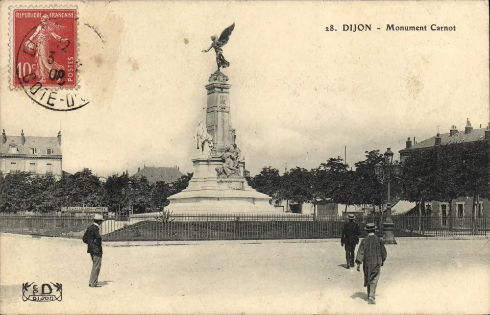 Dijon - Monument Carnot — editor E.D. Dijon, n°28 - Frente