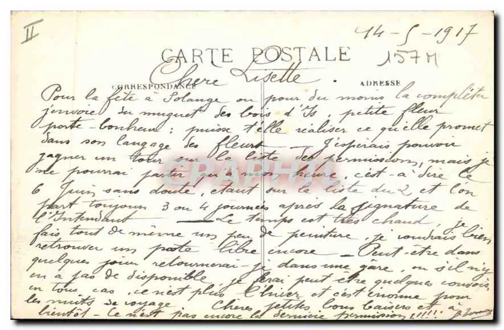 Dijon — Hotel das Correios e Rue du Château — editor desconhecido, n° 63 - Verso