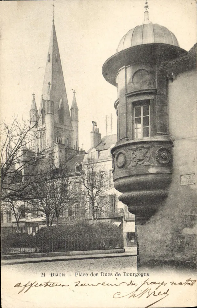 Dijon — Place des Ducs de Bourgogne avec la cathédrale — éditeur Chottard, n°21 - Frente