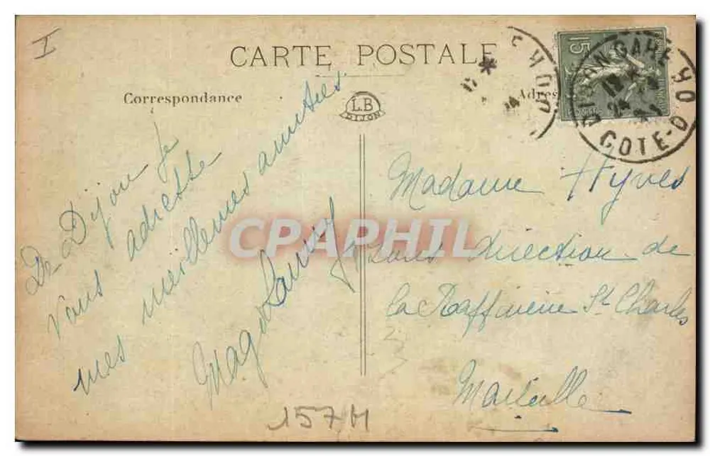 Dijon — Ábside de la Catedral de San Benigno — editor desconocido - Reverso