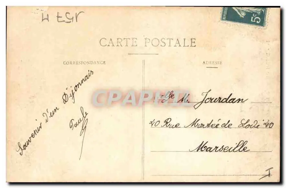 Dijon - Estátua da Resistência — editor desconhecido, n° 31 - Verso