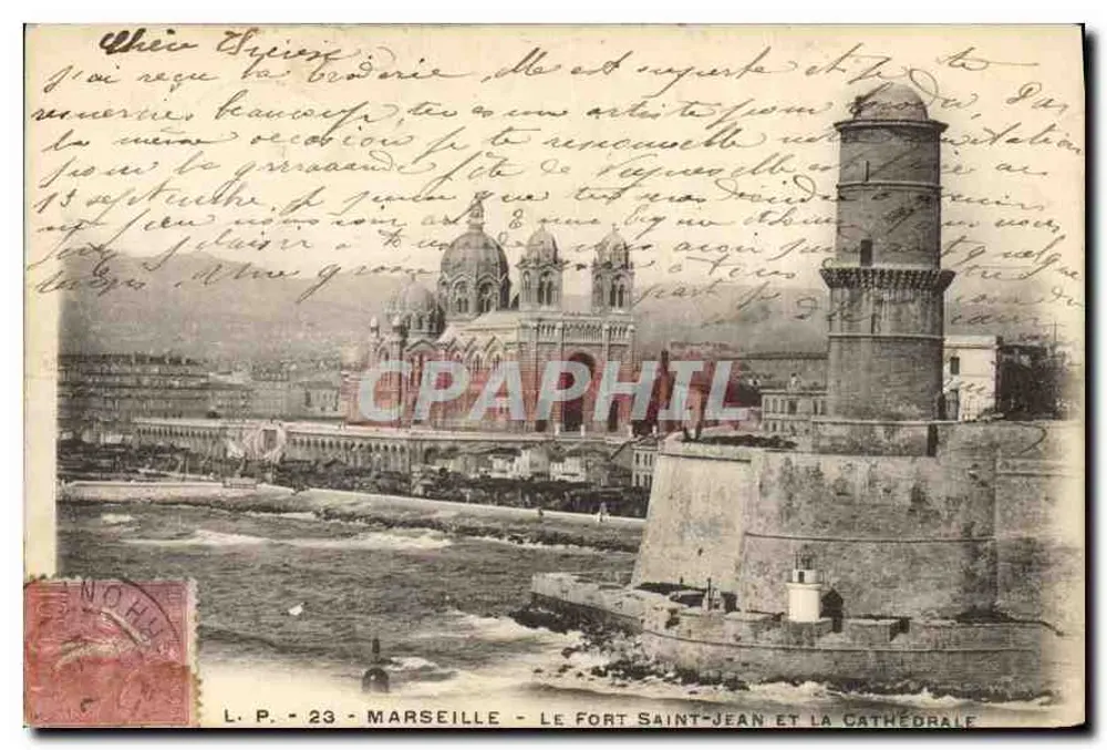 Marseille — Fort Saint-Jean und die Kathedrale — L.P. - 23 - Vorderseite