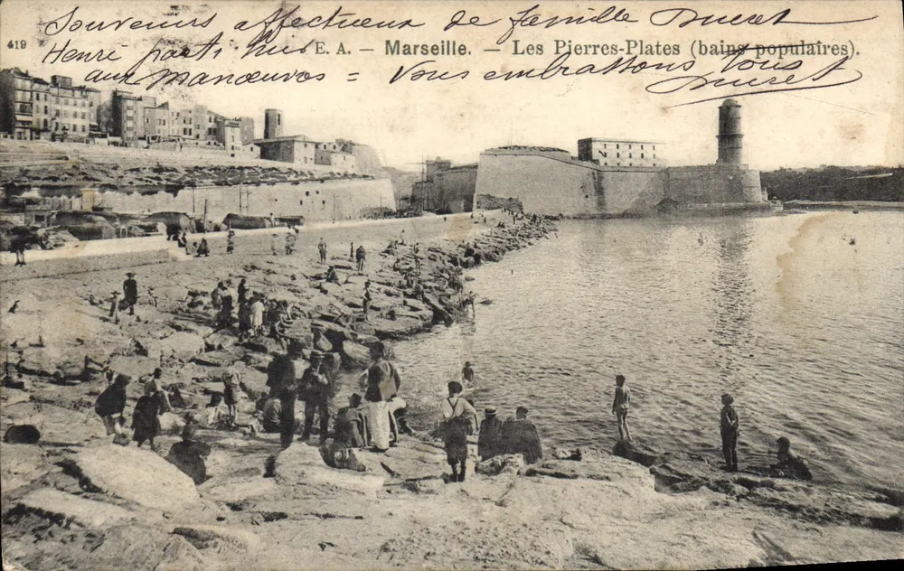 Les Pierres-Plates (öffentliche Bäder) — Marseille — Henri part, dann E.A. — Nr. 419 - Vorderseite