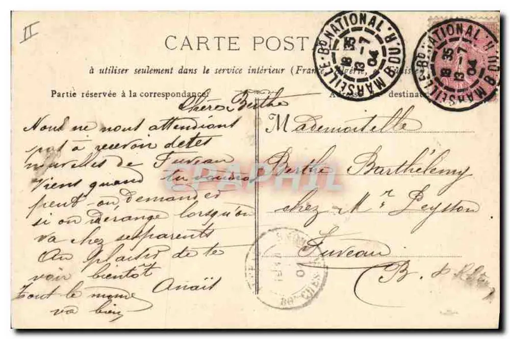Marseille - La Joliette — porto com cargas e navios — G.M. 98 - Verso