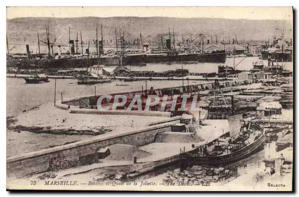 Marseille — Basins und Quais der Joliette — Die Werft — LL. — Selecta - Vorderseite