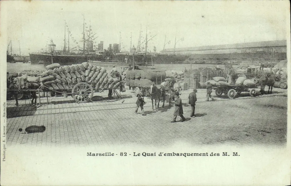 Marseille - 82 - Der Embarkationskai der M. M. — Phototypie F. Lacour — Marseille - Vorderseite