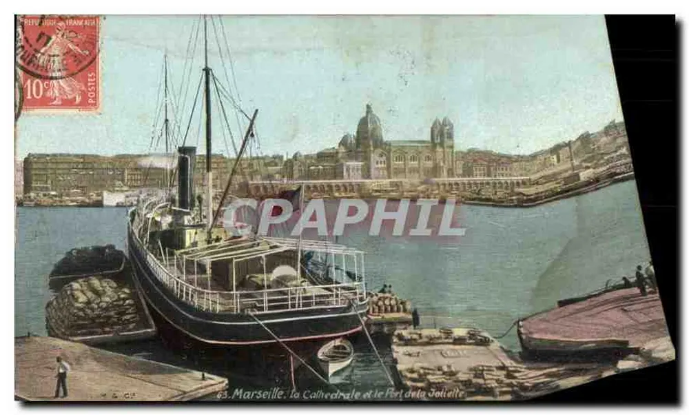 Marseille, die Kathedrale und der Hafen von la Joliette — Verleger L. V. C. G. n°63 - Vorderseite