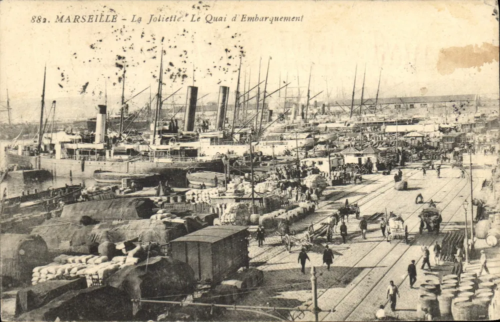 Marseille — La Joliette. Der Embarkationskai — Verlag/Drucker nicht sichtbar, Seriennummer 882 - Vorderseite